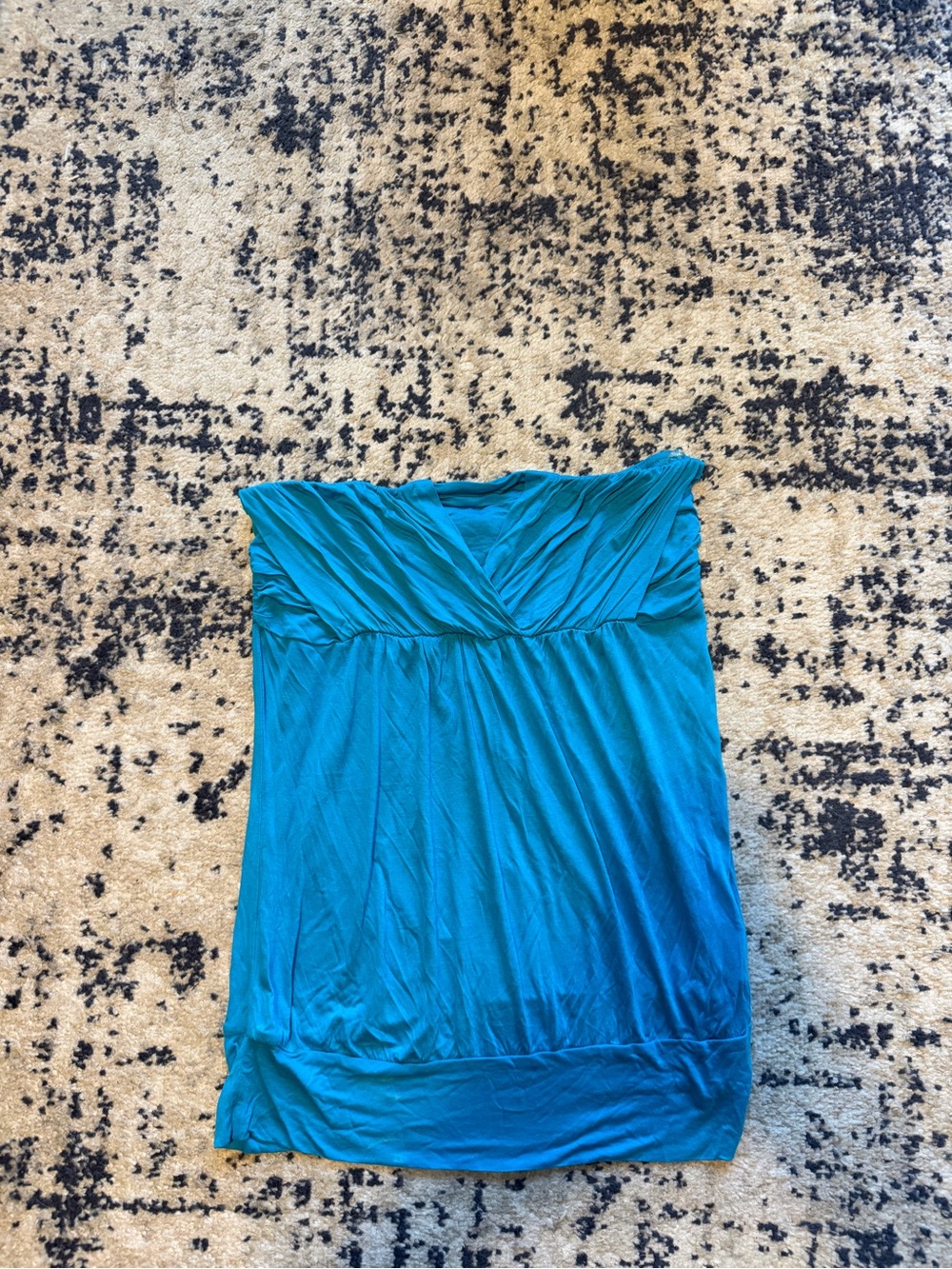 Deadstock Y2K dynamite Women’s Strapless Ruched Empire Waist Top - Blue